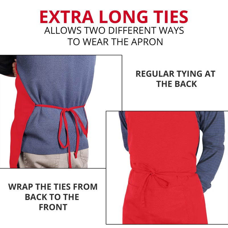 Utopia Kitchen 10 Pack Bib Apron, Unisex Adjustable Aprons with 2 Pockets, Waterdrop Resistant Cooking Kitchen Chef Apron for Men Women - Image 5